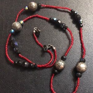 Red Micro beaded Eyeglass Holder